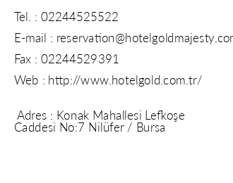 Majesty Hotel Gold iletiim bilgileri
